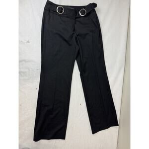 Y2K White House Black Market Work Trousers Bootcut Office Workwear Belted 2S